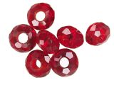 Grossloch Perlen Kristallglas Rot