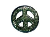 Peace Anhnger Smaragd Dichroic Glas