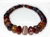 Beads Agate Rondelle Facetted  Red-Brown