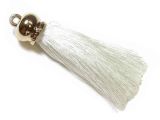 Pendant Tassel 70mm White With Gold-Colored Cap