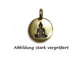 Charm Buddha 12mm rund vergoldet von Tierra Cast
