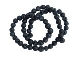 Lavastone Beads 6mm Round Black Strand