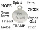 Message Charm Stainless Steel With Loop 12mm Engraved Own...