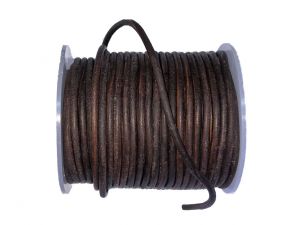 25m Leathercord 3mm Brown Dyed
