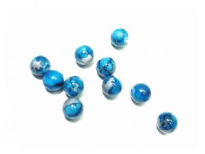 Acrylic Beads Turquoise Blobs 12mm round 10 pcs