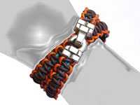 Macrame-Bracelet from three clored leathercords