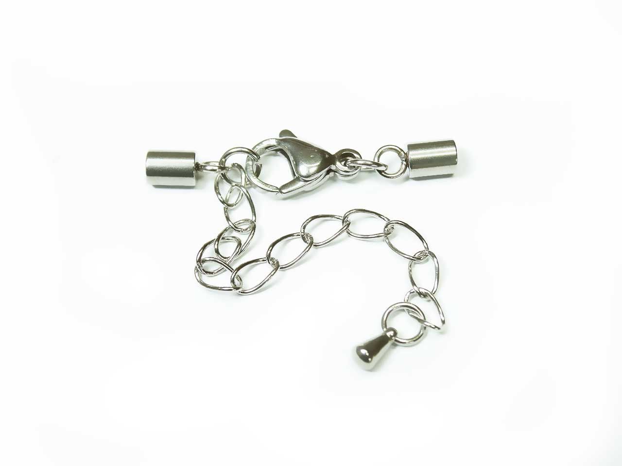 V08 Edelstahl Karabiner Verschluss Leder Armband Halskette Schmuck Collier Clasp 