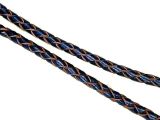 10m Leather Cord Braided Navyblue-Natural 4mm