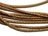 10m Leathercord Braided Antique Lightbrown 5mm