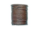 5m braided leathercord, brown, 3mm
