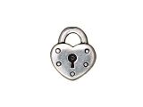 Charm Heart Lock Pewter silverplated
