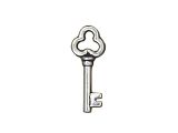 Charm Key Pewter silverplated