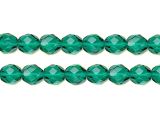 Faceted firepolished Glass Beads Emerald 8mm