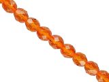 Faceted firepolished Glass Beads Orange 8mm
