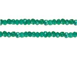 Faceted Green Onyx Rondelle Beads