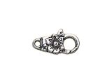 Silver Plated Lobster Claw Clasp With Flower