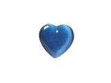 Katzenauge Glas Charm Herz Blau