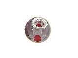 Millefiori Big Hole Bead Taupe-Red 14mm