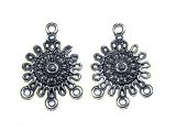 Earring Charms Sunshine Silverplated Pewter