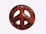 Peace Pendant Copper Dichroic Glass