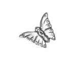 Bead Butterfly Silverplated Copper 23mm