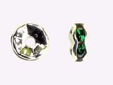 Rondelle Emerald silverplated 8mm