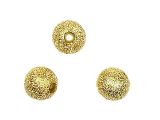 Beads stardust gold plated 8mm