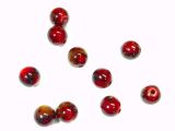 Acrylic Beads Red-Brown Blobs 12mm round 10 pcs