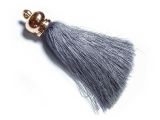 Pendant Tassel 70mm Grey Color With Gold-Colored Cap
