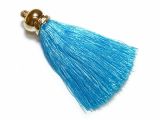 Pendant Tassel 70mm Turqoise Color With Gold-Colored Cap
