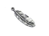 Boho Charm Feather Silverplated 34mm