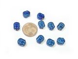 Buddha Beads 8mm Hematite Blue 10 Pcs