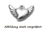 Stainless Steel Charm Flying Heart 16mm
