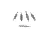 Charms Feathers Silverplated 18mm 10 pcs