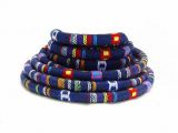 Ethnic Cord 6mm round blue multicolor - sold by meter