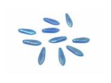 Czech Glass Beads Feather 16mm Aqua Blue AB 10Pcs