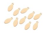 Logo Tags Stainless Steel Gold Plated Loop Ovale 12mm 10 pcs
