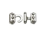 Hook Clasp With Rivet Design 10mm Silver-Plated