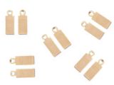 Logo Charms Rectangle 304 Stainless Steel Goldplated Mini 10 Pcs