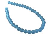 Sea Glass Beads Teal 6mm round 34 pcs.