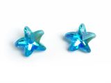 Star Fish Glass Charms 14mm Caribbean Blue AB 2 Pcs