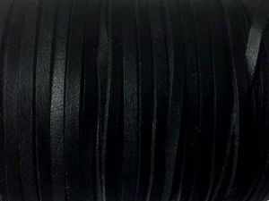 10m Lederband flach schwarz 3mm