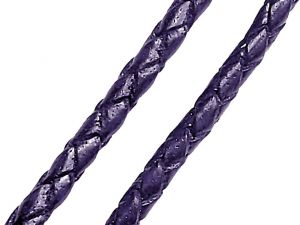 10m Braided Antique Leathercord 3mm Blueberry