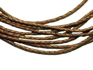 10m Leathercord Braided Antique 4mm Light-Brown