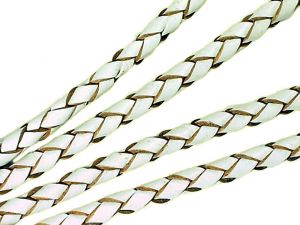 10m Leathercord Braided White-Natural 4mm