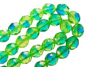 Faceted Glassbeads Lime 12mm