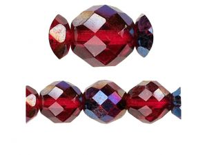 Faceted Glassbeads Red-Blue 10mm