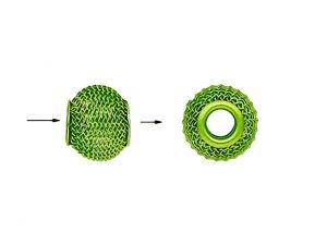 Grossloch Perle Stahlgeflecht kiwi grün