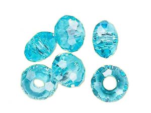 Bighole Beads Crystal Aqua