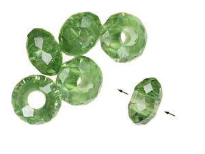 Grossloch Perlen Kristallglas Grün
